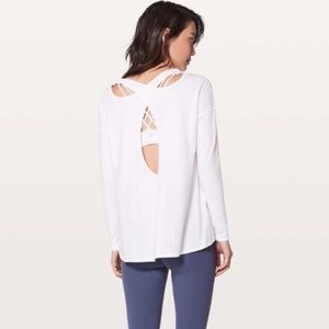 Lululemon back into it long sleeve top white
